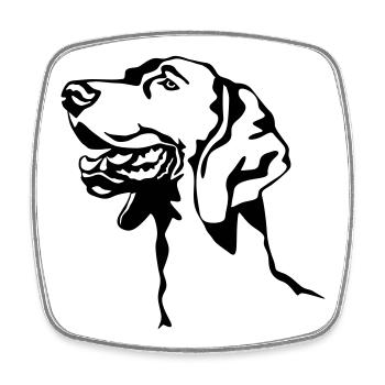 Weimaraner Kopf - Viereckiger Kühlschrankmagnet - Weiß - Vorne
