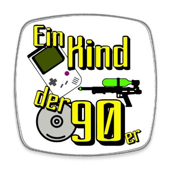 90er Party , Mottoparty , 90er Retro Game (25) - Viereckiger Kühlschrankmagnet - Weiß - Vorne