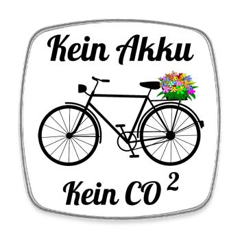 Fahrrad ohne Akku - Viereckiger Kühlschrankmagnet - Weiß - Vorne