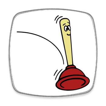 Jumping Pömpel - Square fridge magnet - white - Front