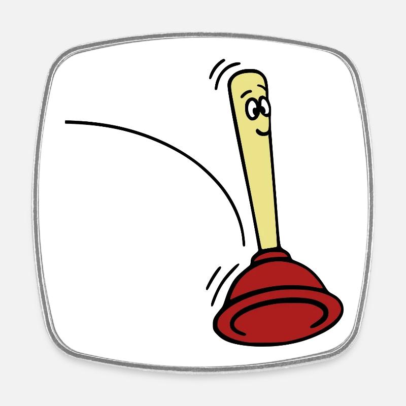 Jumping Pömpel - Square fridge magnet - white