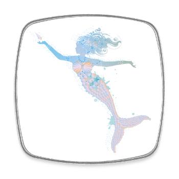 playful mermaid in cool pastel colors - Square fridge magnet - white - Front
