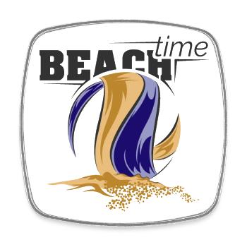 beachvolleyball summer holidays cup Logo Symbol - Viereckiger Kühlschrankmagnet - Weiß - Vorne