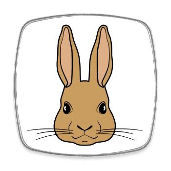 Bunny Head Bunny Long Ears Long Ear Head Bunny - Square fridge magnet - white - Front