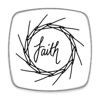 Faith - Viereckiger Kühlschrankmagnet - Weiß - Vorne