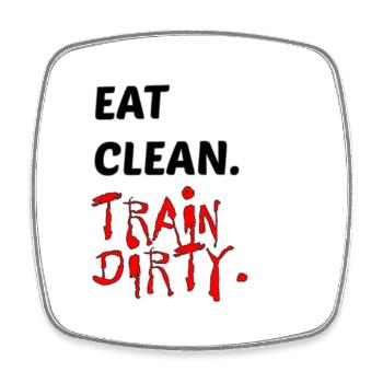 Motivating Environmentally Conscious Healthy Lifestyle - Square fridge magnet - white - Front