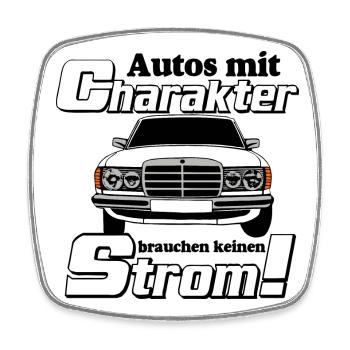 MB W123 , Kult , Autos mit Charakter ...(25) - Viereckiger Kühlschrankmagnet - Weiß - Vorne