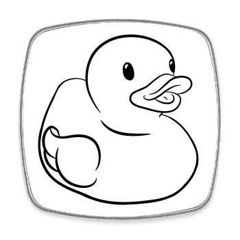 Rubber Duck – Funny Rubber Duck for Bathtub - Square fridge magnet - white - Front