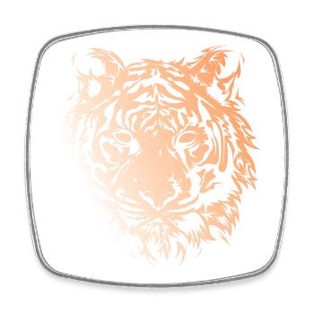 Tiger Illustration Animals Big Cat Symbol Icon - Square fridge magnet - white - Front