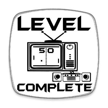 50.Geburtstag , 50 Jahre , Gamer Level 50 (25) - Viereckiger Kühlschrankmagnet - Weiß - Vorne