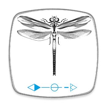 Flügel freiheit schweigen libelle bug fliegen frau - Viereckiger Kühlschrankmagnet - Weiß - Vorne