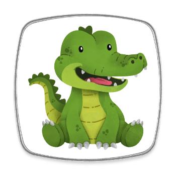 crocodile - Magnet carré - blanc - Devant