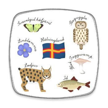 HÄLSINGLAND - Magnet carré - blanc - Devant