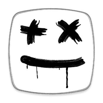 face happy minimal halloween skater street art fun - Viereckiger Kühlschrankmagnet - Weiß - Vorne