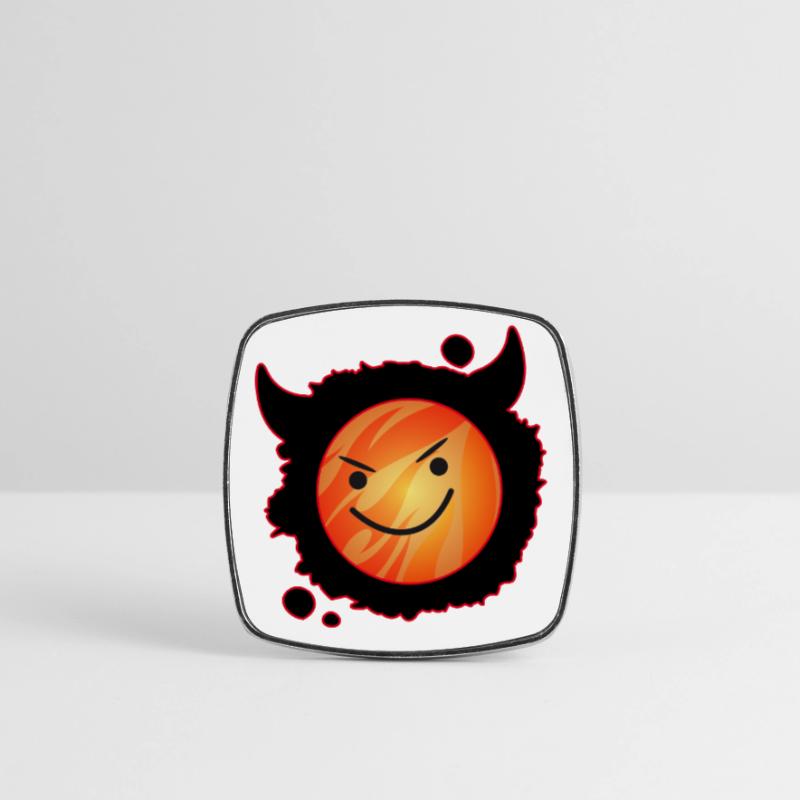 cute devil in flames and glowing face Square fridge magnet