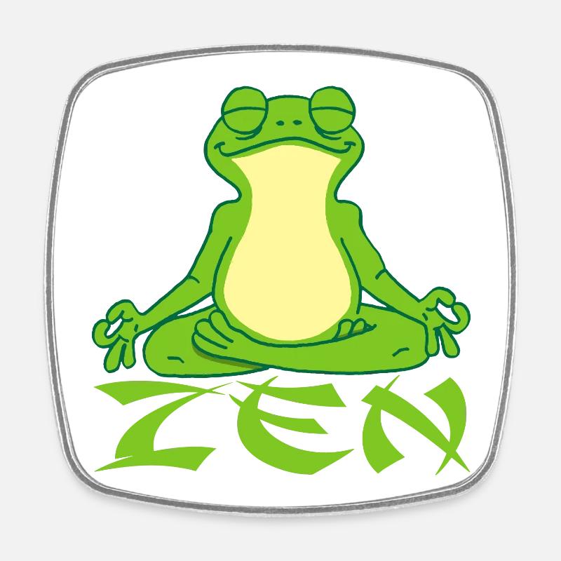 Grenouille et yoga - Magnet carré - blanc