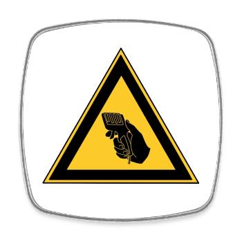 Slotracer Pistolenregler - Viereckiger Kühlschrankmagnet - Weiß - Vorne