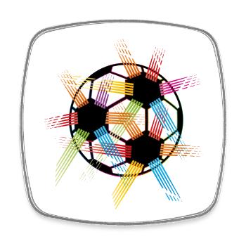 radiant colorful football motif - Square fridge magnet - white - Front