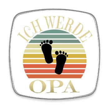 Ich werde Opa - Viereckiger Kühlschrankmagnet - Weiß - Vorne