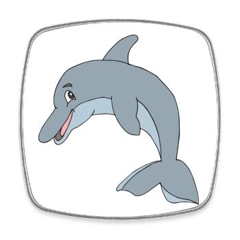 delphin - Viereckiger Kühlschrankmagnet - Weiß - Vorne