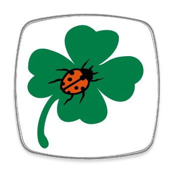 Lucky Cloverleaf Ladybug - Square fridge magnet - white - Front