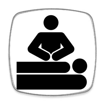 MASSAGE - Magnet carré - blanc - Devant
