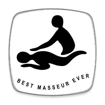 MEILLEUR MASSEUR JAMAIS - Magnet carré - blanc - Devant