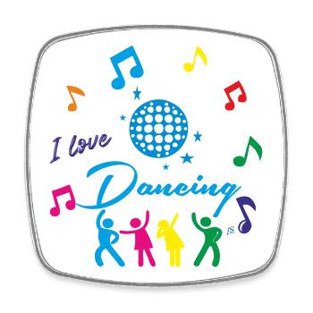 I love dancing - Square fridge magnet - white - Front