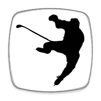 ice hockey shadow image logo - Square fridge magnet - white - Front