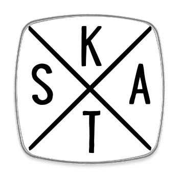 SKAT - Viereckiger Kühlschrankmagnet - Weiß - Vorne