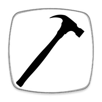 Carpenter's hammer, Carpenter's hammer - Square fridge magnet - white - Front