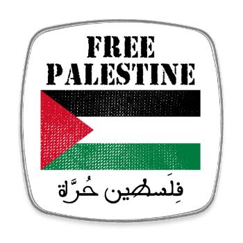 Free Palestine Flag - Square fridge magnet - white - Front