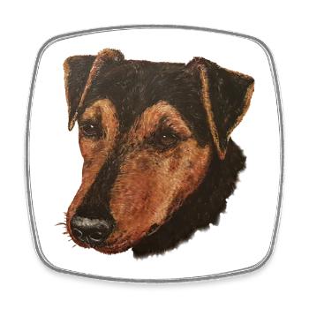 Chasseur Portrait - Magnet carré - blanc - Devant