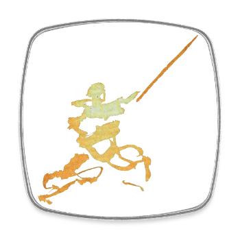 Swordsman Ink Figure - Square fridge magnet - white - Front
