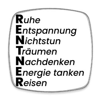 Rentner - Viereckiger Kühlschrankmagnet - Weiß - Vorne
