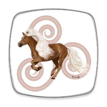 Haflinger Artos - Viereckiger Kühlschrankmagnet - Weiß - Vorne