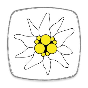 Edelweiss - Square fridge magnet - white - Front