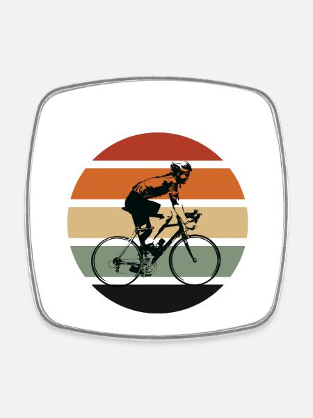 Vélo de route rétro - Magnet carré - blanc