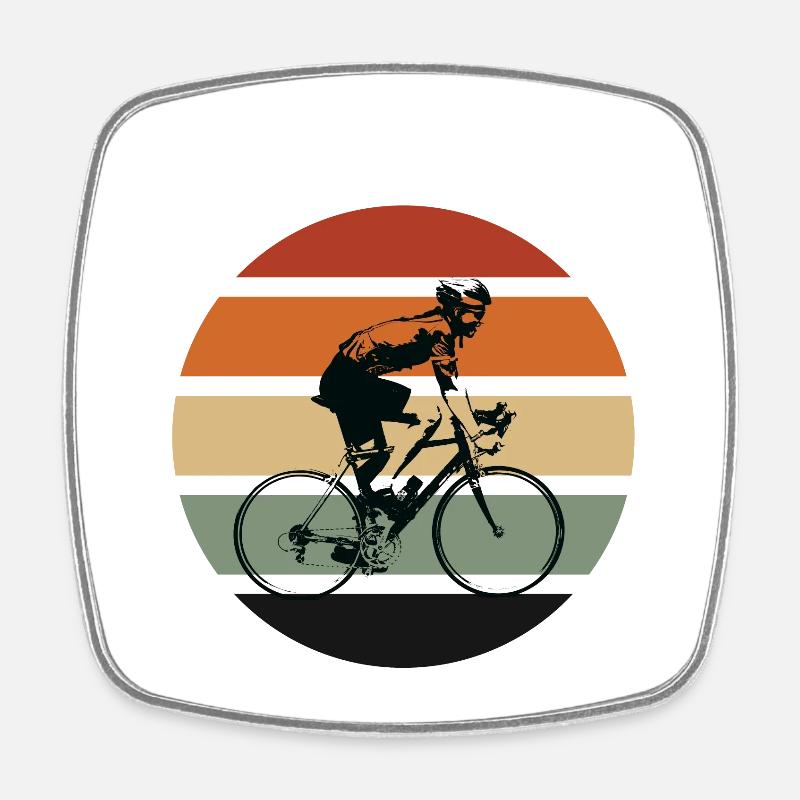 Vélo de route rétro - Magnet carré - blanc