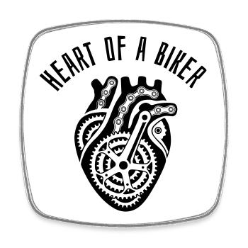 Heart of a Biker Fahrrad Herz Cycling Spruch - Viereckiger Kühlschrankmagnet - Weiß - Vorne