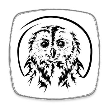 Owl Owl Owl Owls Symbole Illustration Icône - Magnet carré - blanc - Devant