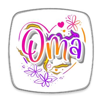 Oma - Viereckiger Kühlschrankmagnet - Weiß - Vorne
