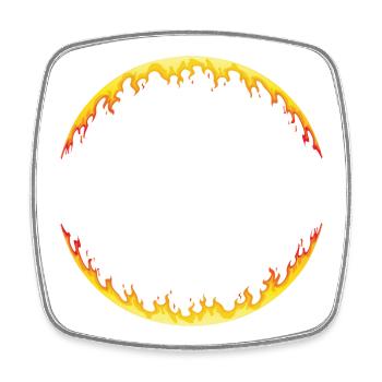 Fire circle | circle on fire - Square fridge magnet - white - Front