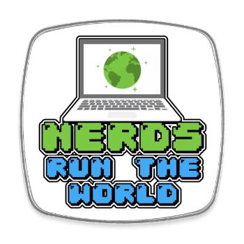 Nerds regieren die Welt - Viereckiger Kühlschrankmagnet - Weiß - Vorne
