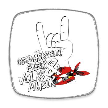 Schnackseln, beer & folk music | ZiachON! - Square fridge magnet - white - Front