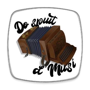 Harmonica - Do spuit d'Musi | ZiachON! - Square fridge magnet - white - Front