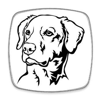 Labrador Kopf - Viereckiger Kühlschrankmagnet - Weiß - Vorne