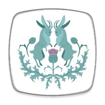 Jackalope Wolpertinger Rasselbock mit Distel - Viereckiger Kühlschrankmagnet - Weiß - Vorne
