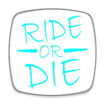 Ride or Die - Viereckiger Kühlschrankmagnet - Weiß - Vorne