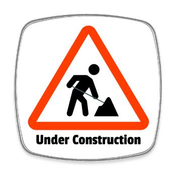 Excavation pit warning sign illustration - Square fridge magnet - white - Front